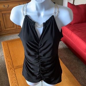 WHBM black sleeveless top